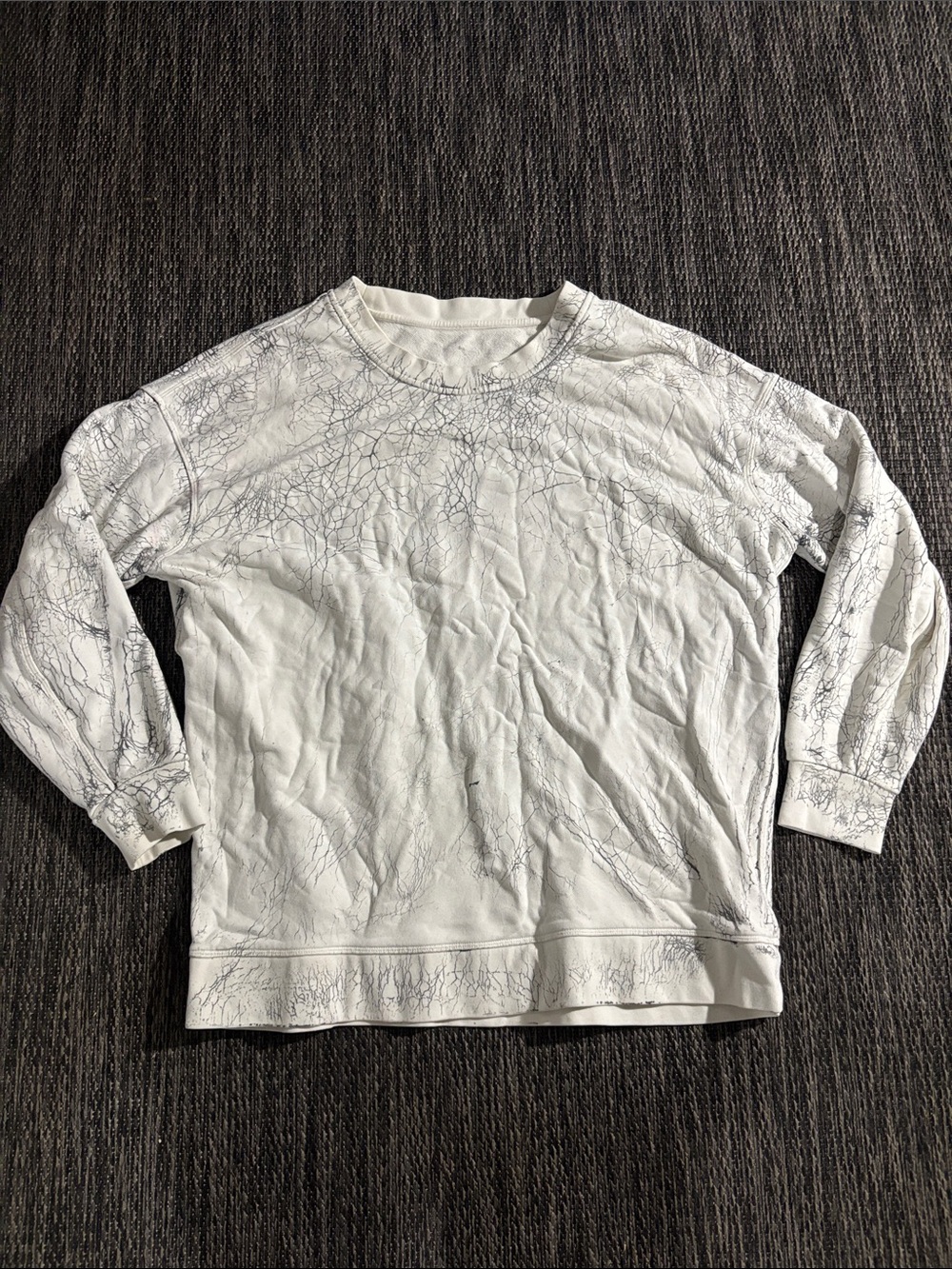 Lululemon Perfectly Oversized Pullover Sweatshirt Thread Dye Black White Sz 10